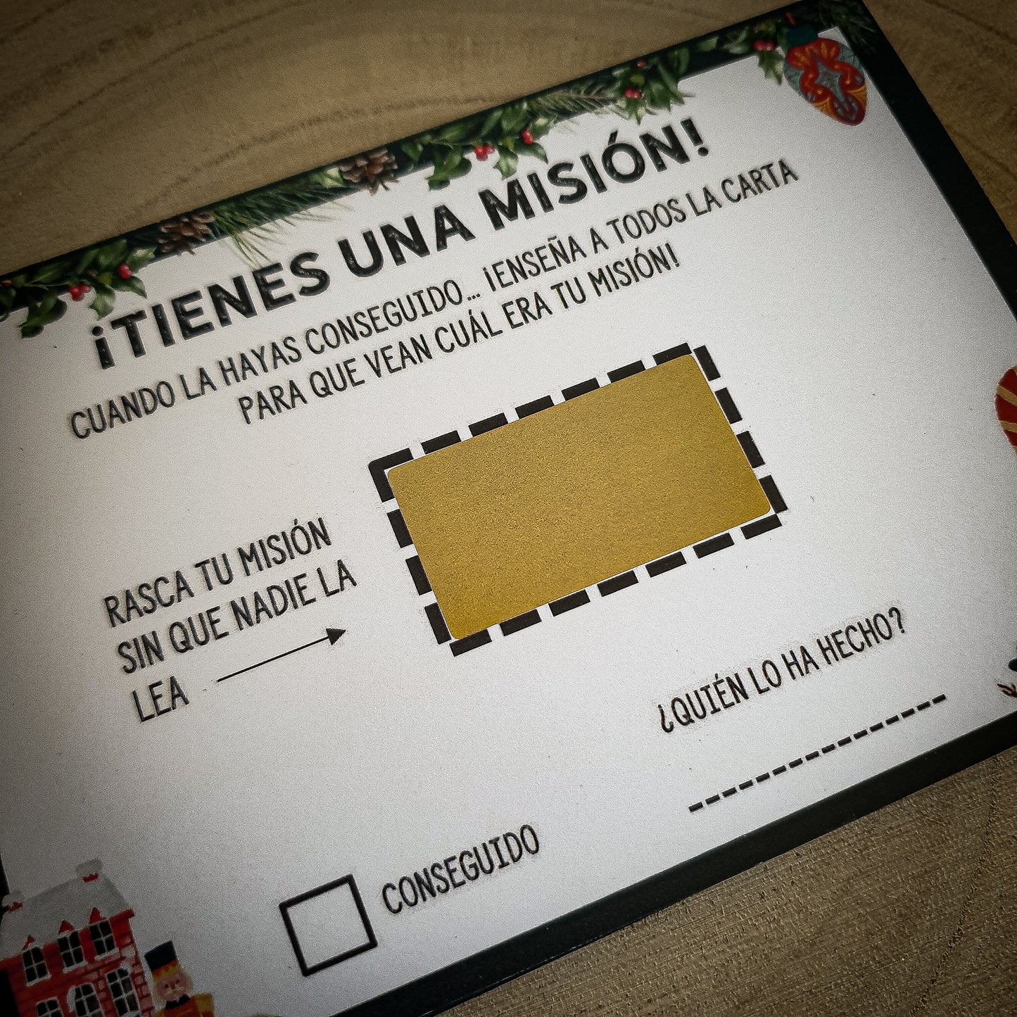 Cápsula tarjetas divertidas para comidas navideñas