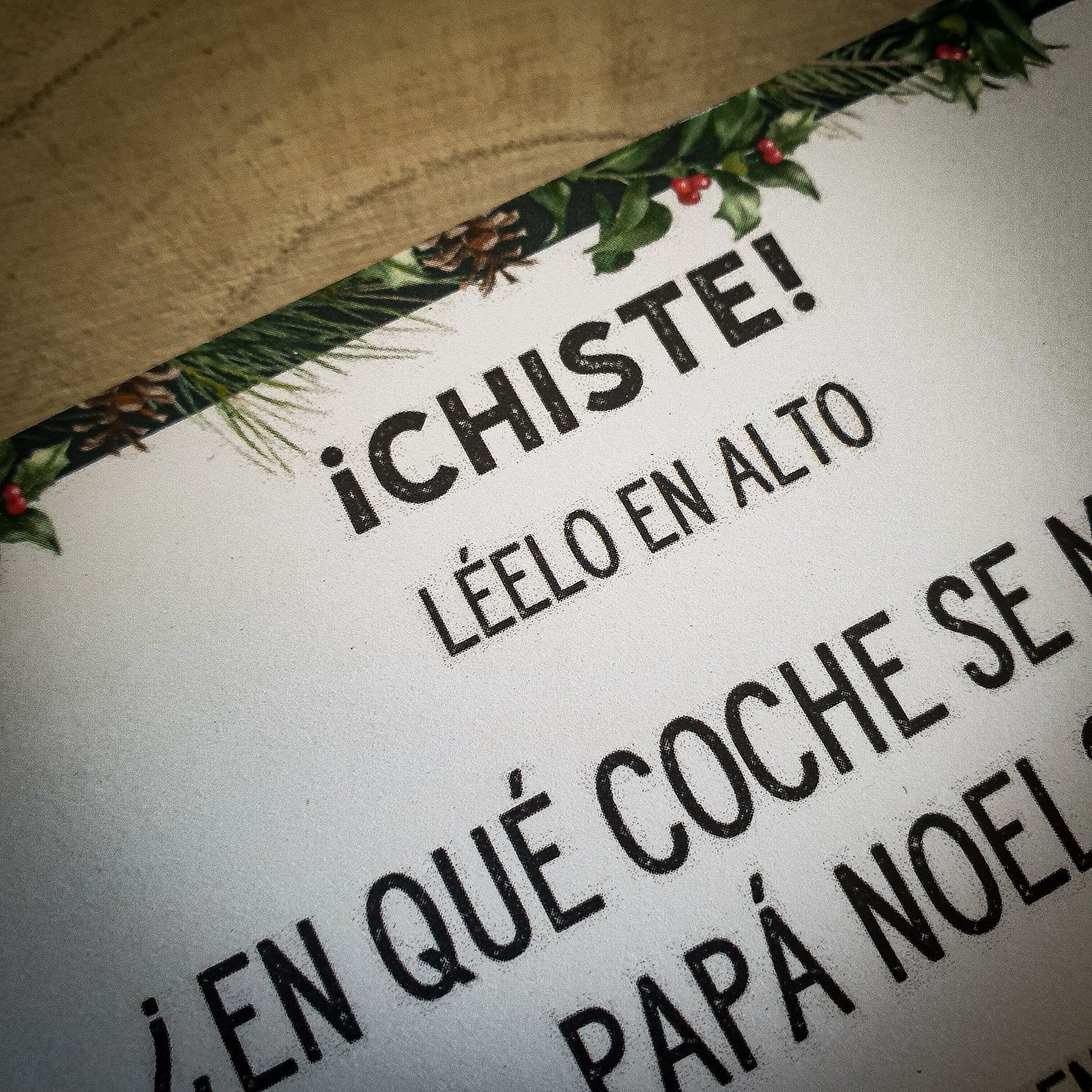 Cápsula tarjetas divertidas para comidas navideñas