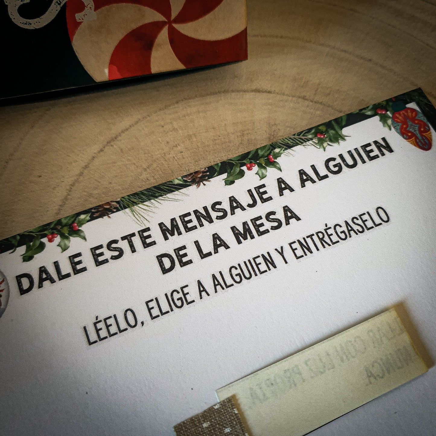 Cápsula tarjetas divertidas para comidas navideñas