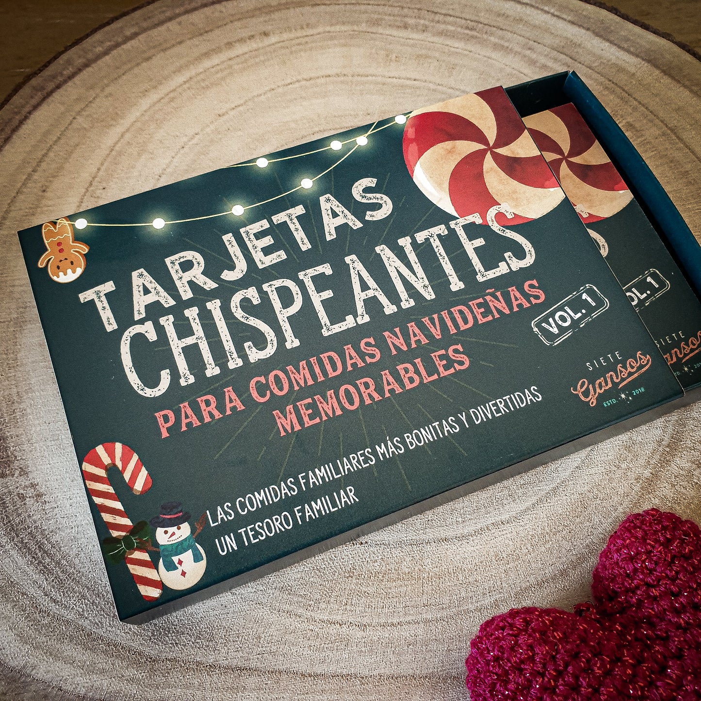 Cápsula tarjetas divertidas para comidas navideñas