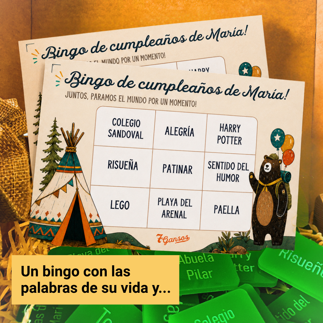 Bingo personalizado para cumpleaños de niños