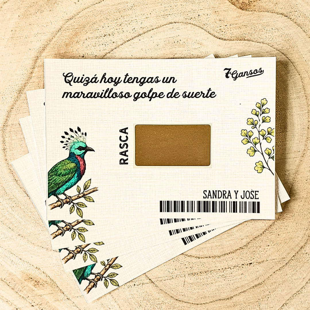 Tarjetas rasca y gana para bodas