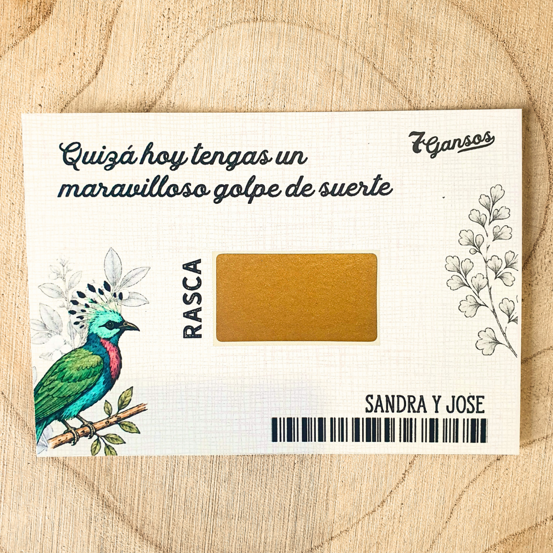 Tarjetas rasca y gana para bodas