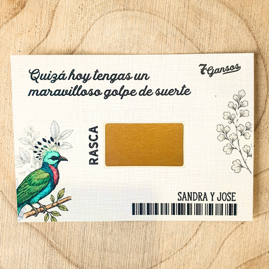 Tarjetas rasca y gana para bodas