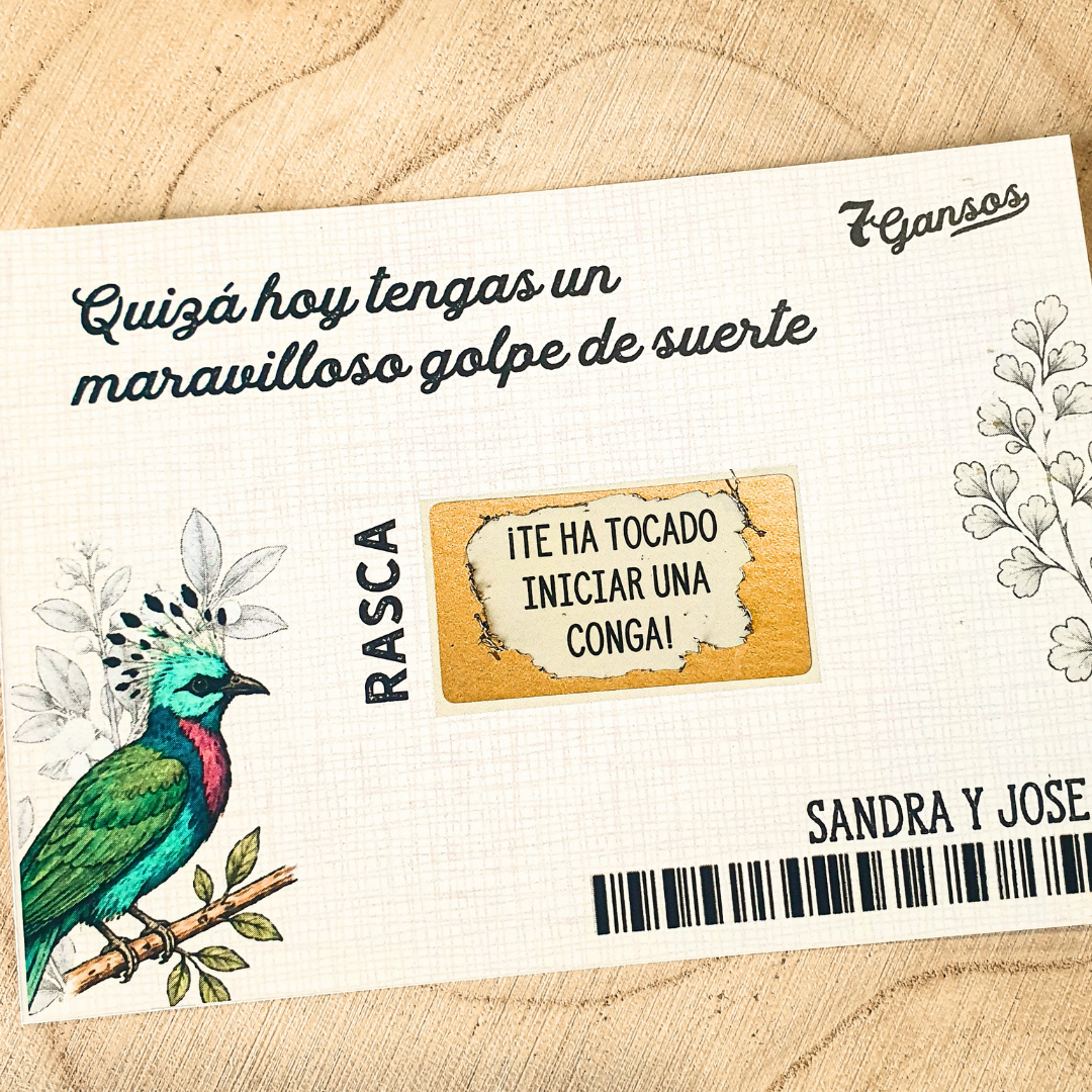 Tarjetas rasca y gana para bodas
