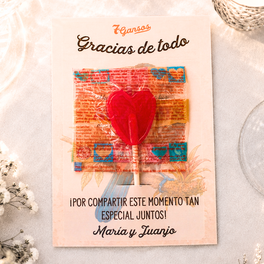 Postal corazón sorprender invitados