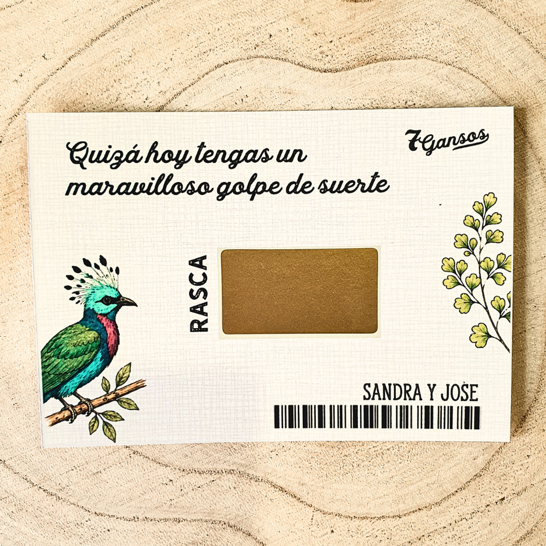 Tarjetas rasca y gana para bodas