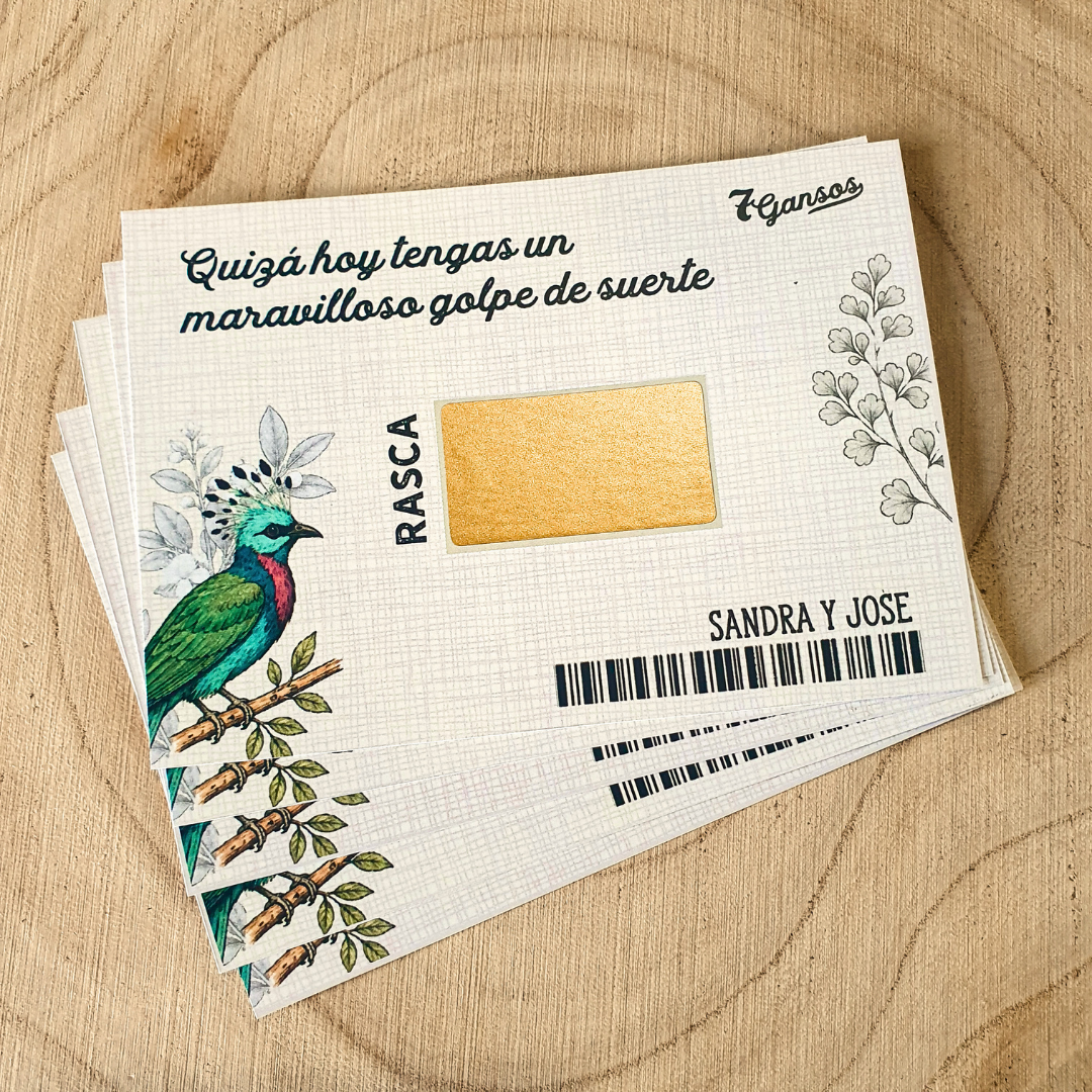 Tarjetas rasca y gana para bodas