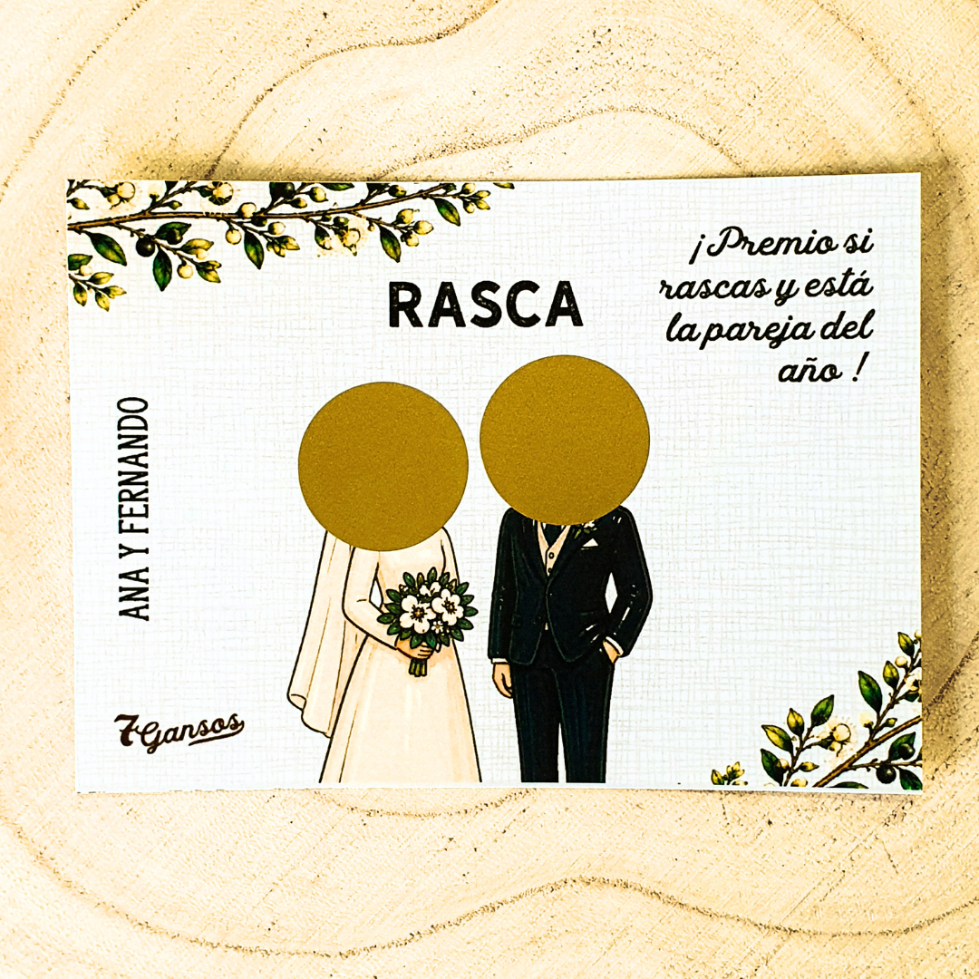 TARJETAS RASCA PARA BODAS ORIGINALES