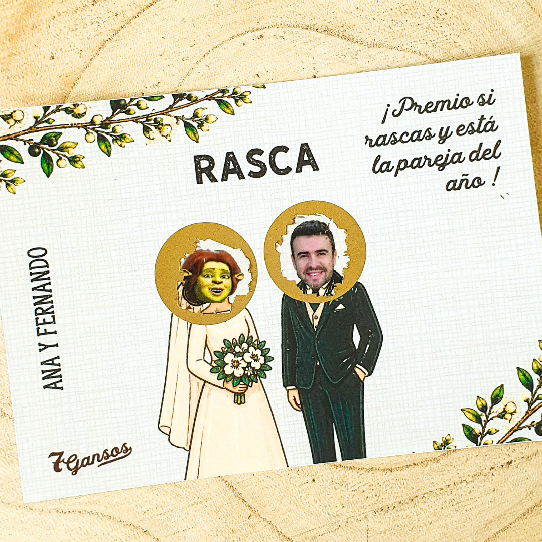 TARJETAS RASCA PARA BODAS ORIGINALES