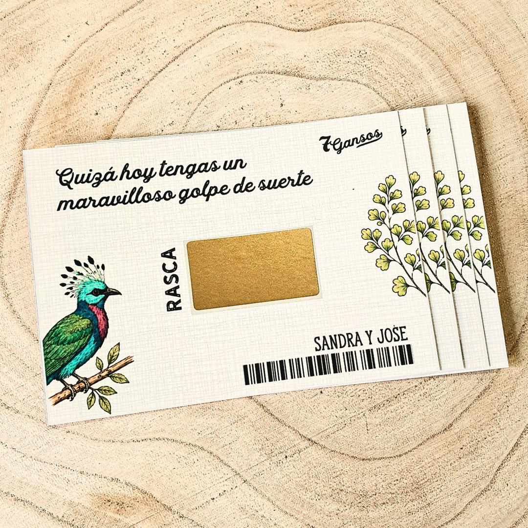 Tarjetas rasca y gana para bodas