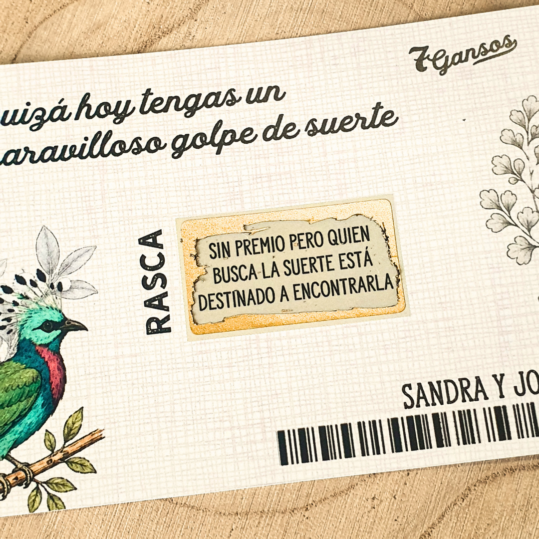 Tarjetas rasca y gana para bodas