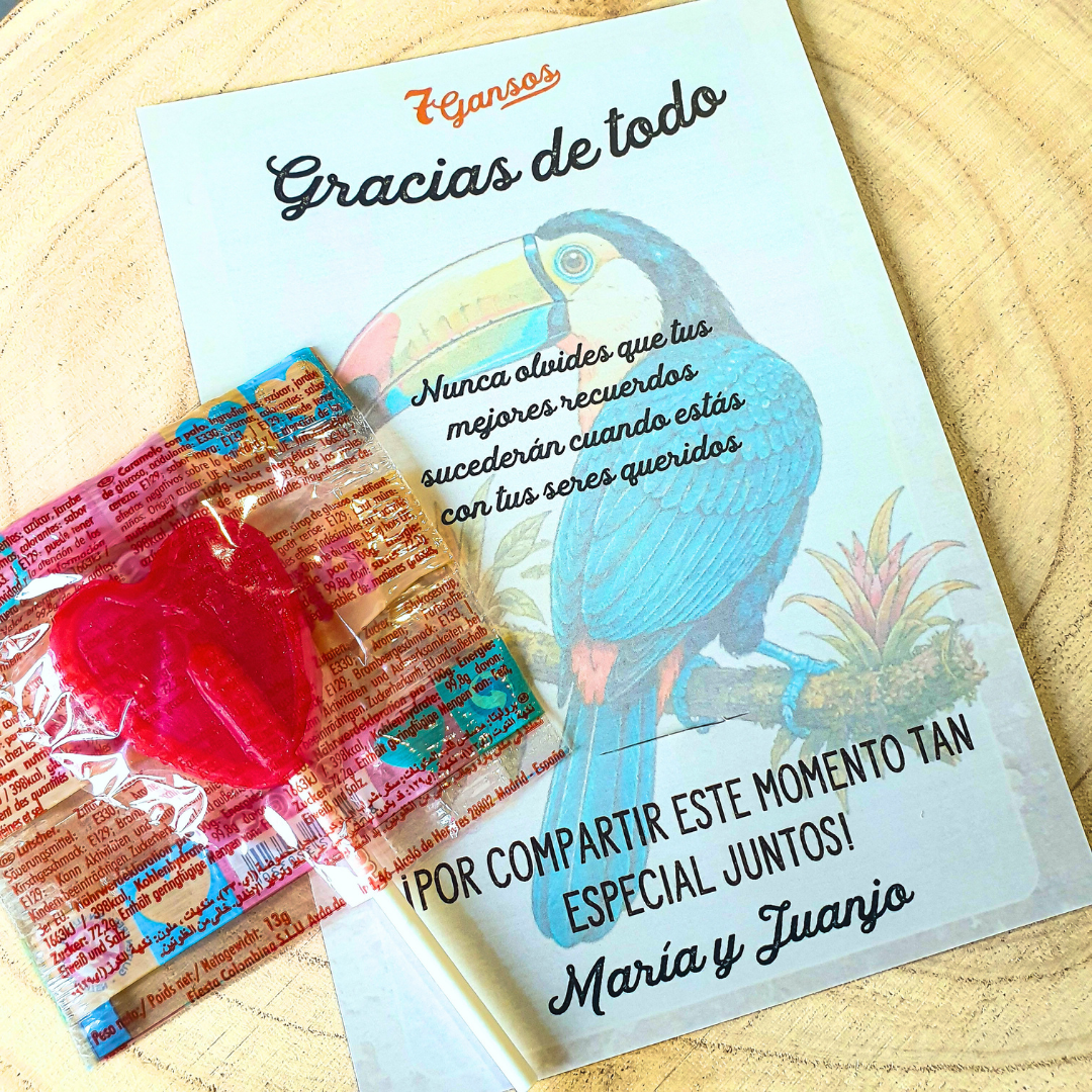 Postal corazón sorprender invitados