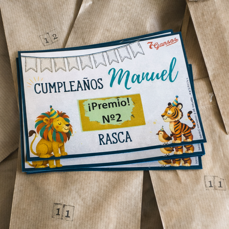 Rascas con premios para cumple