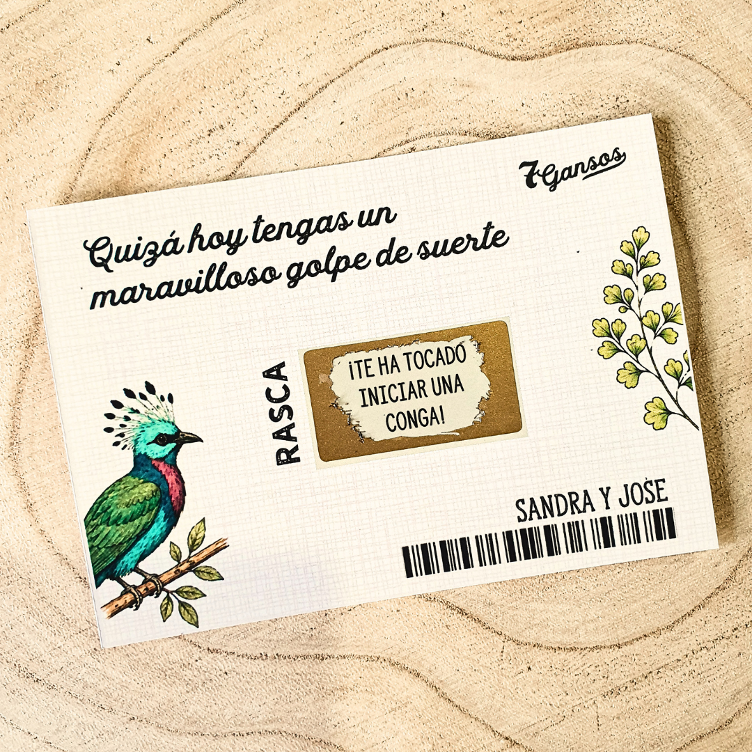 Tarjetas rasca y gana para bodas