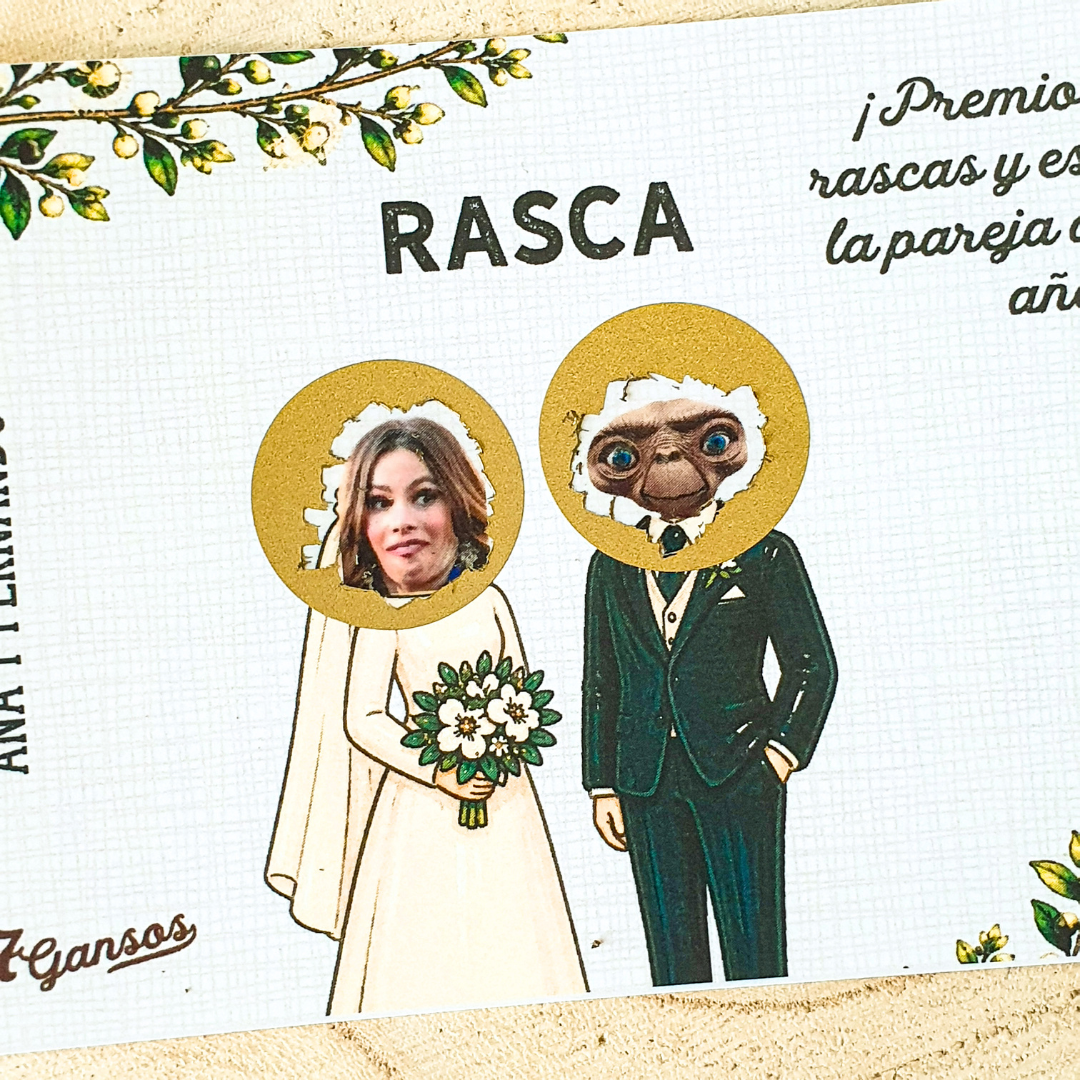 TARJETAS RASCA PARA BODAS ORIGINALES